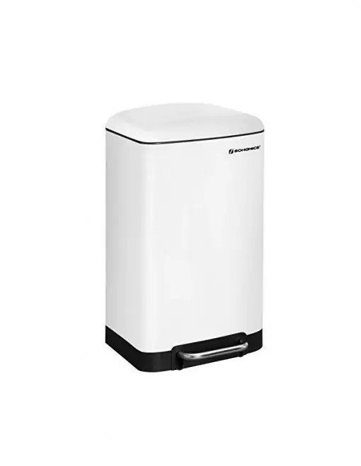Retur ușor Cos de reciclare, Songmics, 30L, LTB01W, Soft Close, Alb