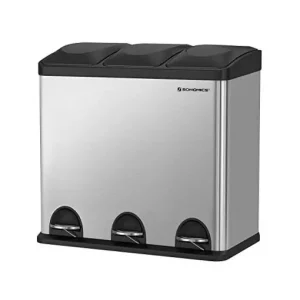 Ofertă limitată Cos de reciclare, Songmics, 54L, Silver+Black, LTB54L