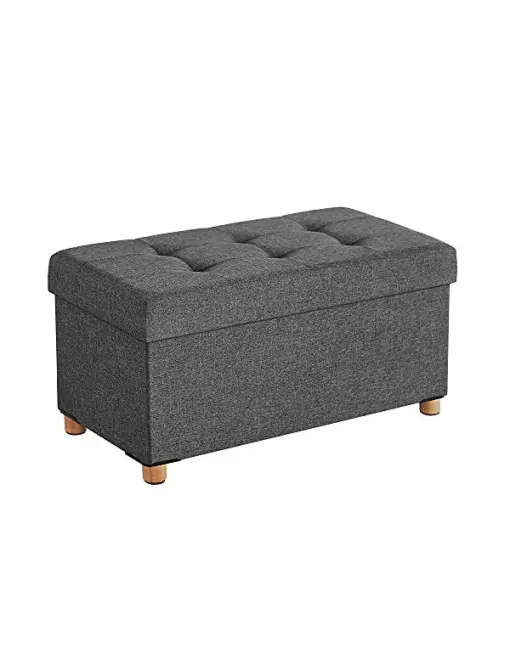 Bancheta de depozitare, Songmics, LSF16GYZ, 300 Kg, Gri, 65L, 76 x 38 x 40 cm Discount