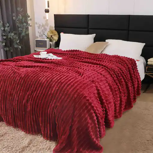 Patura Cocolino Groasa Stripe V5 Bordo 200x230 cm Plată securizată