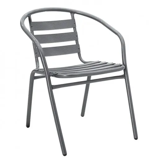 Preț promoțional Scaun exterior Tade din metal de culoare gri inchis