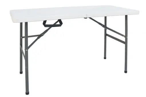 Masa de camping pliabila profesionala Rodeo cu cadru metalic, gri deschis 122x60x74cm Super ofertă