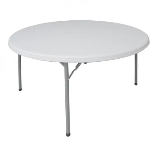 Masa rotunda pliabila Comfort - dintr-o singura bucata, gri deschis D152x74cm Nu rata