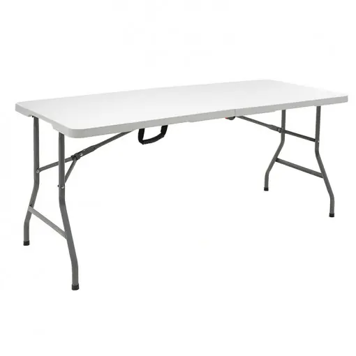 Ieftin Masa de camping pliabila profesionala Rodeo cadru metalic alba 240x76x74cm