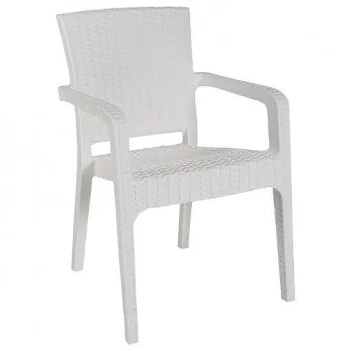 Scaun exterior Halcyon plastic culoare alba Cumpără acum
