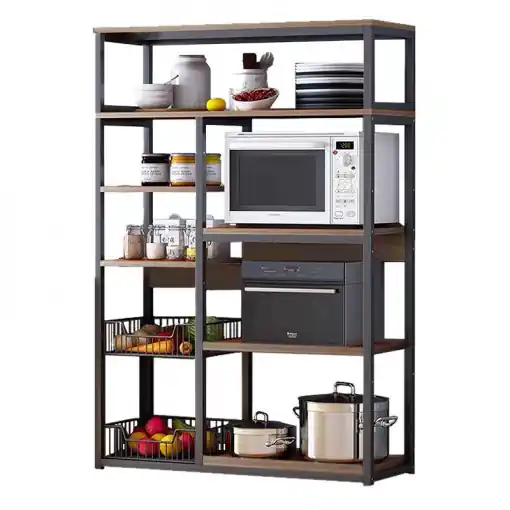 Raft metalic Model Devon, Nuc inchis/Negru, 80x30x142 cm Comandă acum