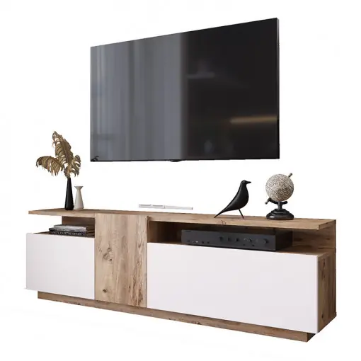 Comoda TV Elana sonoma - alb 150x29.5x46.3cm Disponibil imediat