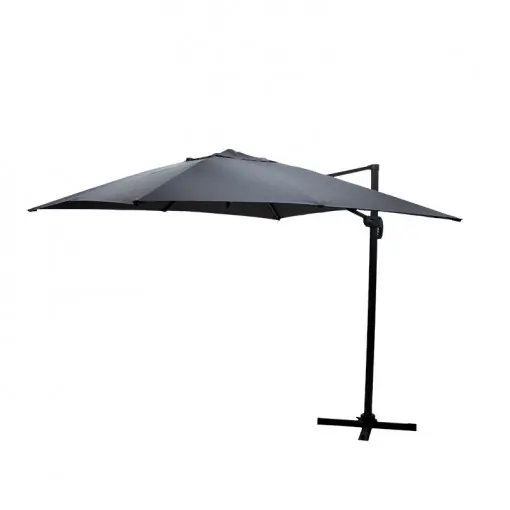 Umbrela de gradina suspendata cu rotatie de 360 de grade Raffaella aluminiu 3x3m antracit Preț promoțional