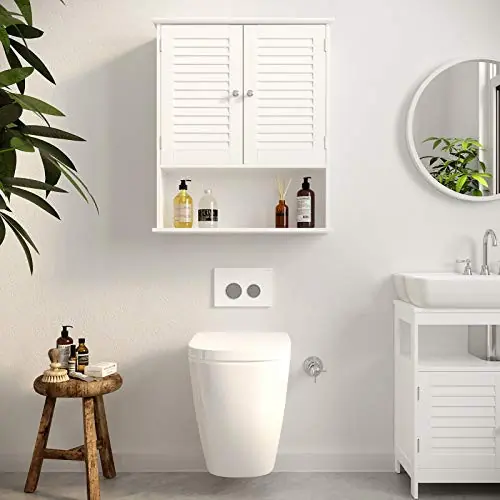 Dulap de depozitare pentru baie, Vasagle, Alb, 60x20x70 cm Retur gratuit