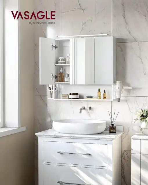 Dulap de depozitare pentru lavoar, Vasagle, Alb, 70x16x70 cm Bestseller