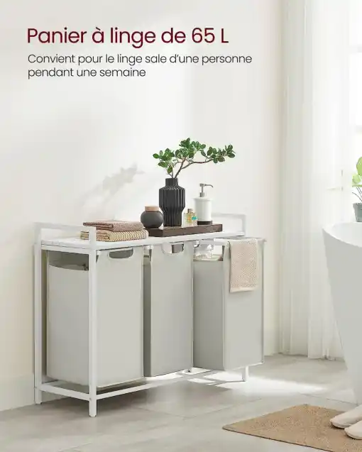 Cos de rufe, Vasagle, Alb, 92.5×33×72 cm Popular