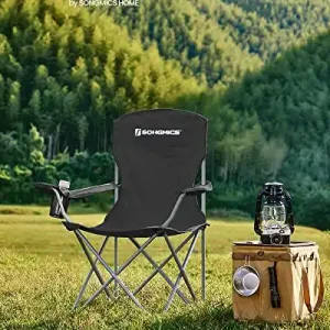 Ofertă Set 2 scaune de camping, Songmics, Negru, 76x51.5x95.5 cm