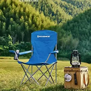 Ofertă de sezon Set 2 scaune de camping, Songmics, Albastru, 76x51.5x95.5 cm