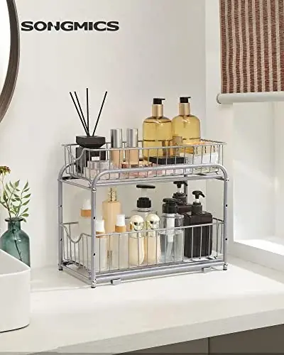 Organizator bucatarie, Songmics, Argintiu, 36x21x25.5-31.5 cm Bestseller