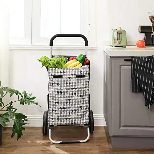 Carucior pentru cumparaturi, Songmics, Negru, 47x33x97 cm Ofertă de sezon