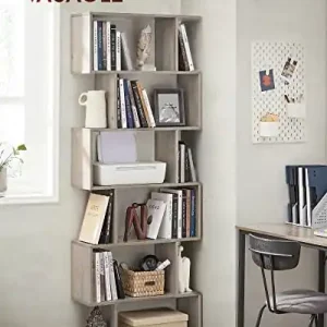 Preț redus Biblioteca Vasagle, Model Calum, 70x24x190.5 cm, Bej