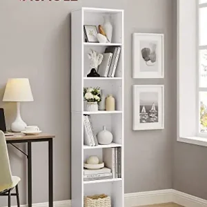 Popular Biblioteca Vasagle, Model Monica, 40x24x178.5 cm, Transparent/Alb