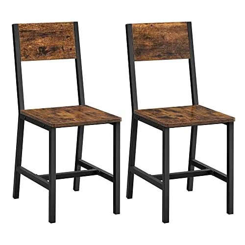 Super ofertă Set 2 scaune Model Norman, Negru/Maro, 50x36x87.6 cm