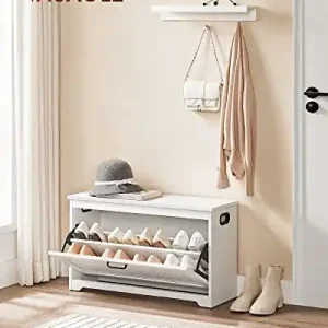 Banca cu suport pantofi Model Salem, Alb, 80x30x46 cm Doar azi