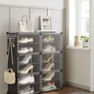 Dulap Pantofi Model Jazmine, Negru, 82x32x92 cm Ofertă limitată
