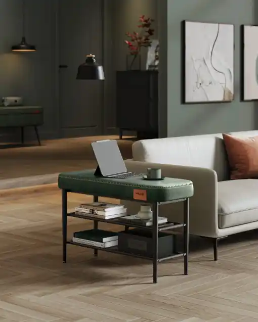 Ofertă de sezon Banca hol Model Scarlett, Verde, 80x30x50 cm