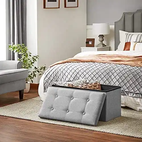 Retur ușor Bancuta hol cufar cu depozitare, Songmics, Gri, 76x38x38 cm