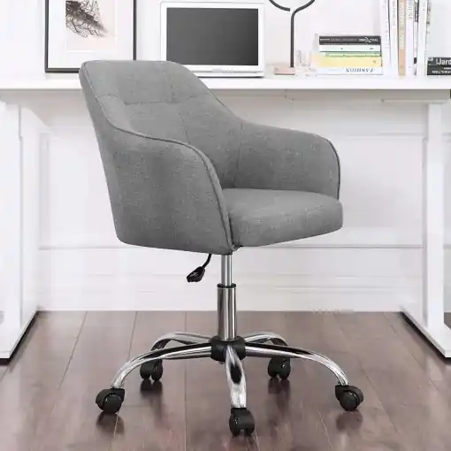 Scaun de birou, Songmics, Gri, 60.8x58x86 cm Ofertă specială