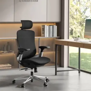 Mai ieftin Scaun de birou, Songmics, Negru, 69.5x63x115-125 cm