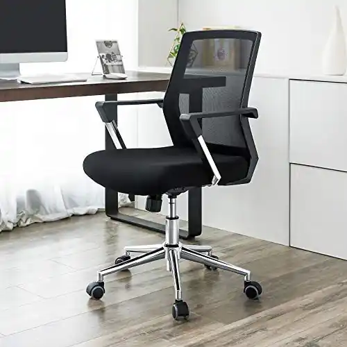 Retur ușor Scaun de birou, Songmics, Negru, 61x55x(92-102) cm