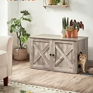 Litiera pentru pisici, Feandrea, Gri, 80x53x50 cm Chilipir
