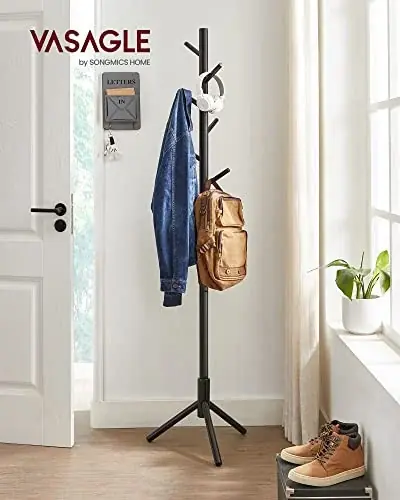 Cuier tip pom Model Sawyer, Negru, 47x47x175 cm Ieftin