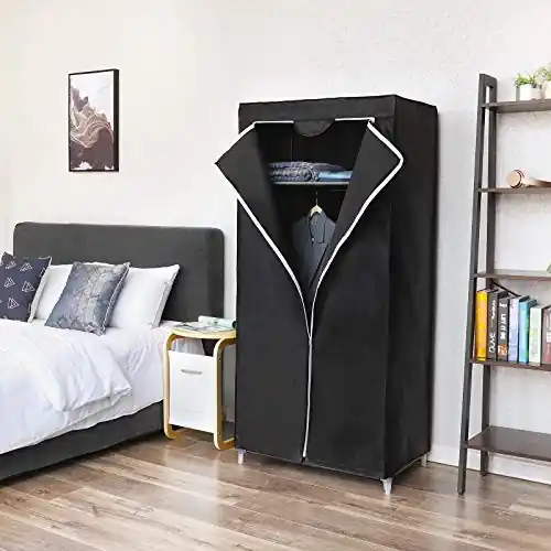 Dulap pentru haine, Songmics, Negru, 75x45x160 cm Noutate