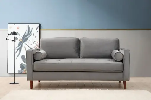 Canapea 2 locuri Jaber Gri 178x80 cm Promoție