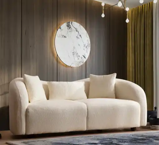 Canapea 2 locuri Hani Bej 195x80 cm Ieftin