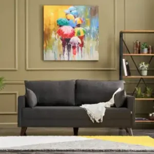 Canapea 2 locuri Safa Negru 179x50 cm Reducere