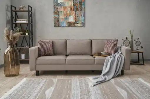 Canapea 3 locuri Budur Gri 223x52 cm Discount