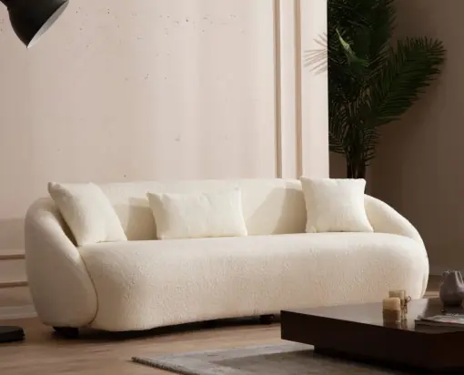 Canapea 3 locuri Salia Bej 235x79 cm Premium