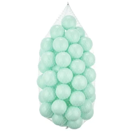 Set 50 de bile plastic Menta 7x7x7 cm Retur ușor