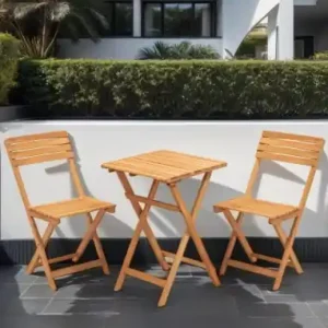 Set masa si scaune de gradina (3 piese) My001 Maro 50x72x50 cm Calitate înaltă