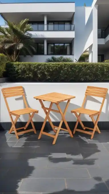 Set masa si scaune de gradina (3 piese) My001 Maro 50x72x50 cm Calitate înaltă