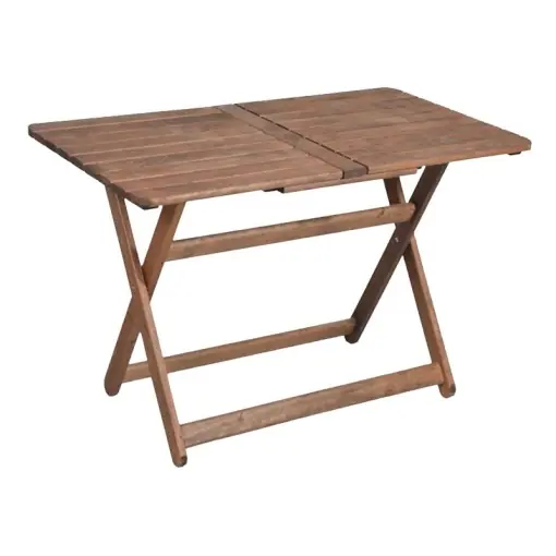 Expediere rapidă Masa de gradina, Model Retto, culoare nuc , lemn de fag, 140x80x76 cm