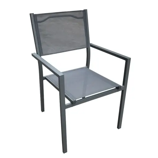 Fotoliu de exterior, Model Moly, culoare antracit, aluminiu si textil, 56,5x61x87,5 cm Nu rata