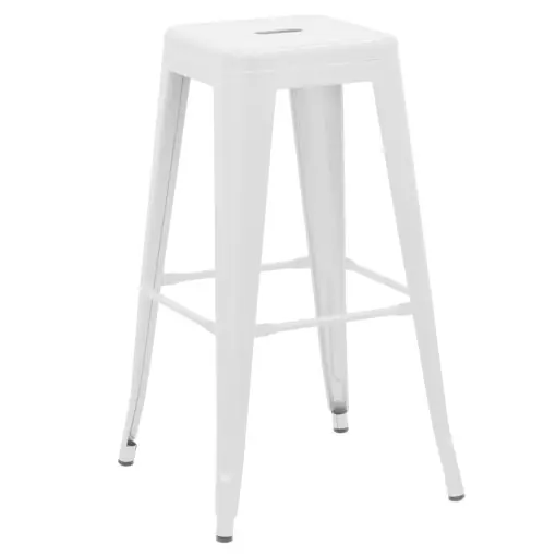 Taburet de bar pentru exterior, Model Utopia, culoare alb, Polipropilena, 42x42x76 cm Plată securizată