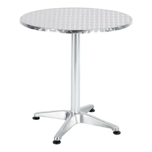 Masa de gradina, Model Lazo, culoare crom, aluminiu cromat, D70x70 cm Cumpără acum