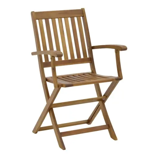 Fotoliu de exterior, Model Joter, culoare natural, lemn masiv de salcam, 53x60x90 cm Expediere rapidă