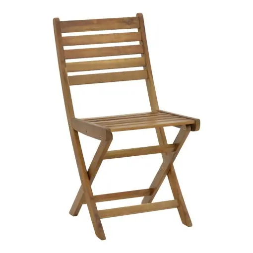 Scaun de exterior, Model Fatel, culoare natural, lemn masiv de salcam, 40x53x82 cm Premium