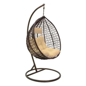 Preferatul clienților Balansoar cu suport tip scoică de grădină Zafer Maro 106x103x200 cm
