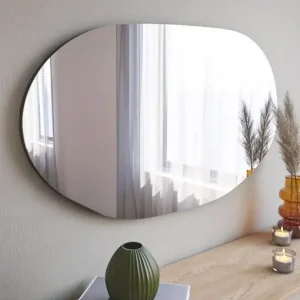 Oglindă de perete Vanomi Negru 52x89x2.2 cm Promoție