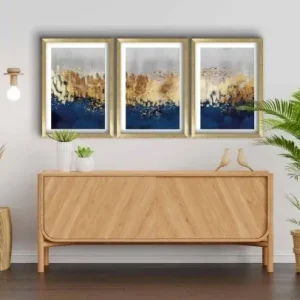 Tablou, 3 bucati Auric Rome Auriu 38x53 cm Ofertă exclusivă