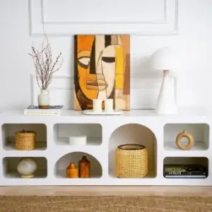 Cumpărături sigure Consola Model Lorin, Alb, 160x38x51 cm